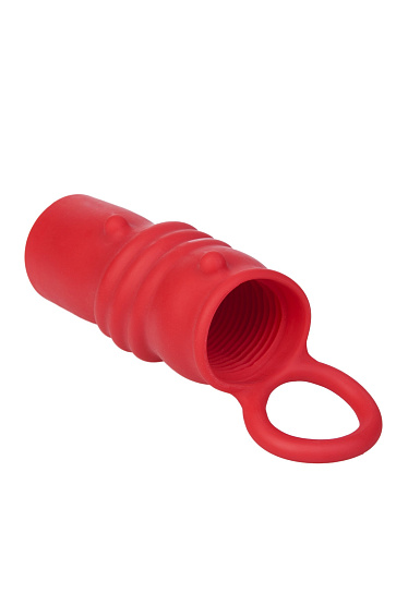 Силиконовая насадка с кольцом Black & Red ToyFa, красная
