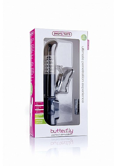 Многоскоростной вибратор BUTTERFLY с режимами вращения ствола, черный