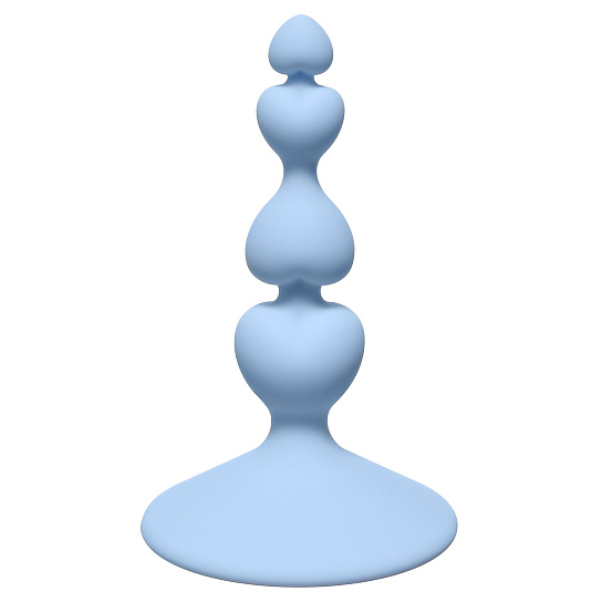 Анальная пробка с небольшим диаметром и рельефом, голубая