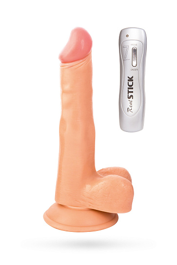 Вибратор RealStick Nude с дистанционным управлением, 17 см