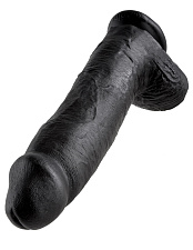 Реалистичный фаллос на присоске 12 Cock with Balls, 24 см, черный