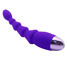 Силиконовый анальный вибростимулятор, фиолетовый