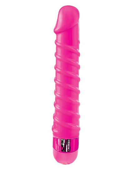 Вибратор с винтовыми ребрышками Candy Twirl Massager