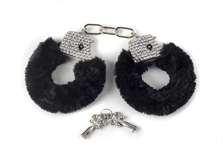 Наручники с кристаллами Lola Toys Bondage, черные