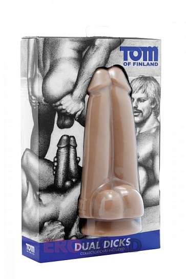 Фаллоимитатор Dual Dicks - Tom of Finland, телесный, 17 см
