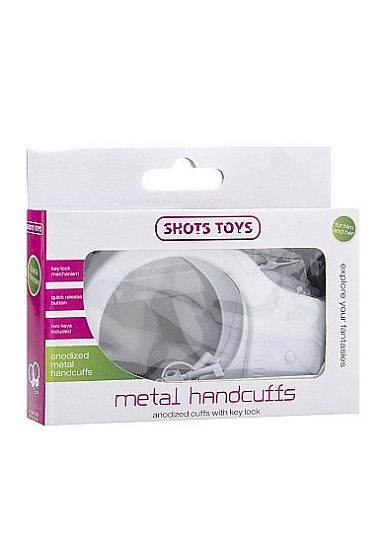 Металлические наручники SHOTS TOYS, белые