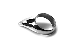 Металлическое эрекционное кольцо Teardrop Cockring 50 mm