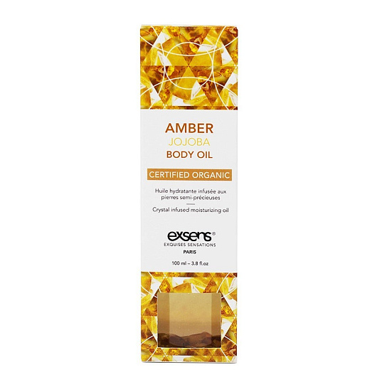 Натуральное масло для массажа с драгоценными камнями Exsens Amber Jojoba, 100 мл Натуральное масло для массажа с драгоценными камнями Exsens Amber Jojoba, 100 мл
