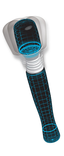 Вибратор Wand для интимных зон Mini Wanachi Massager, черный, 17см