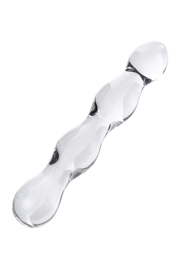Фаллоимитатор волнистой формы из стекла Sexus Glass 17,7 см