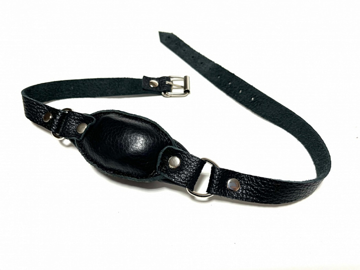 Кляп-шарик из кожи BDSM Арсенал, черный