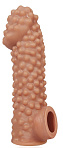 Насадка на фаллос с бугорками и отверстием для мошонки LARGE