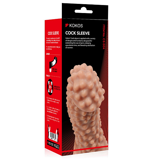 Насадка на фаллос с бугорками и отверстием для мошонки Medium