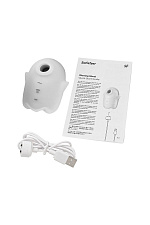 Вакуумный стимулятор клитора с вибрацией Satisfyer Glowing Ghost, светящийся в темноте, белый