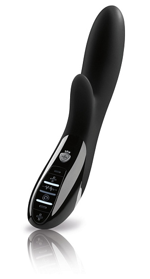 Чёрный вибромассажер с электростимуляцией Daring Danny