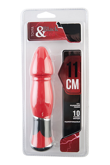 Анальный вибратор с зауженной головкой ToyFa, красный