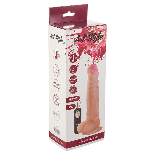 Вибромассажер оснащен выносным пультом ART-STYLE №40, 19 см