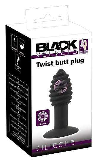 Анальная вибропробка Twist Butt Plug, черная