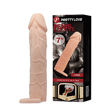 Закрытая насадка реалистик Penis sleeve, 18 см