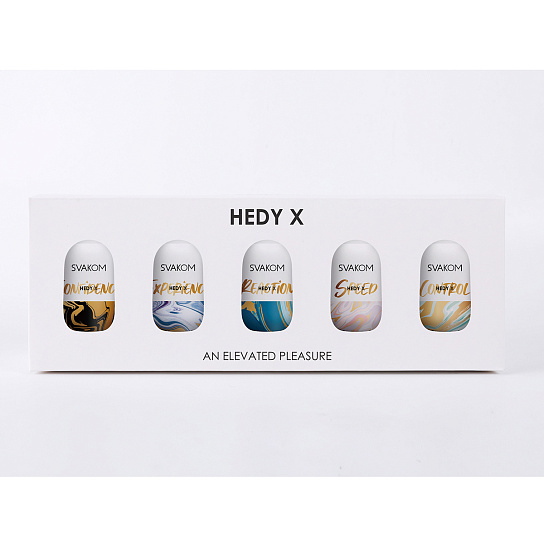 Набор из 5 мастурбаторов Svakom Hedy X5 Mixed, ассорти рельефов Набор из 5 мастурбаторов Svakom Hedy X5 Mixed, ассорти рельефов