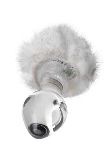 Стеклянная анальная пробка Sexus Glass 226, 13.5 см, белая