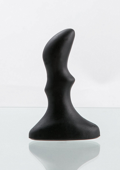 Анальная загнутая пробка Small Ripple Plug, черная