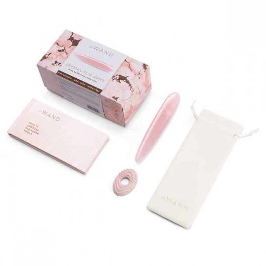 Массажер из камня Le Wand Crystal Slim Wand, розовый