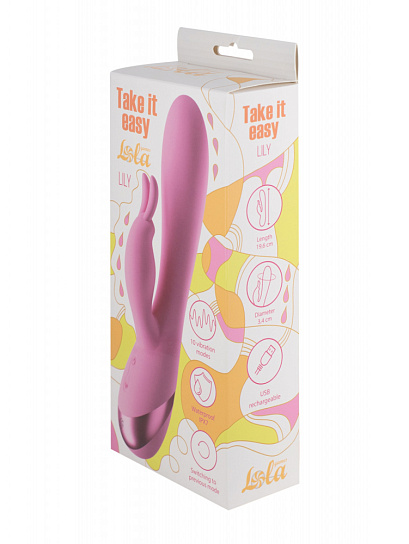 Вибратор-кролик Lola Games Take It Easy Lili 2 мотора, розовый