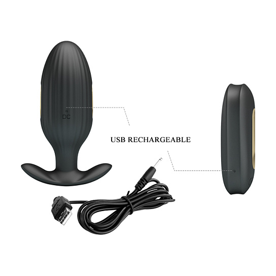 Анальная вибропробка с пультом ДУ Royal