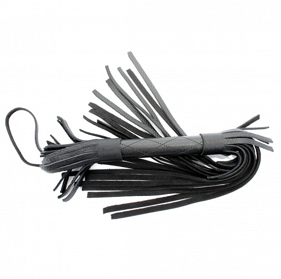 Черная плетка из натуральной кожи