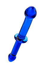Фаллоимитатор из стекла двусторонний Sexus Glass, синий, 24 см