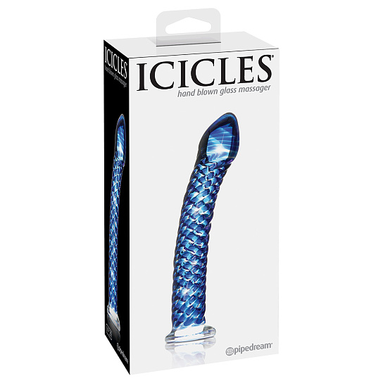 Стеклянный стимулятор Icicles No. 29, синий