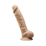 Вибратор-реалистик с мошонкой Adrien Lastic SileXD Model 8, телесный
