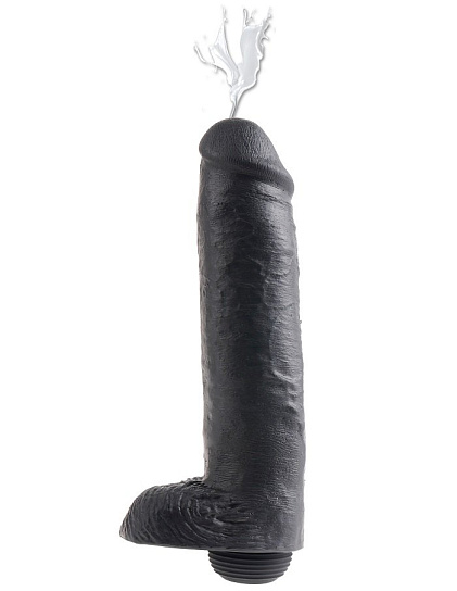 Фаллоимитатор с эффектом семяизвержения SQUIRTING COCK 11', 22.8 см, черный