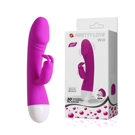 Вибромассажер G-spot с клиторальной стимуляцией, с USB
