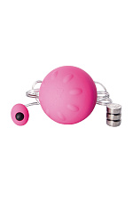 Мощно вибрирующее яйцо в форме шарика, розовое