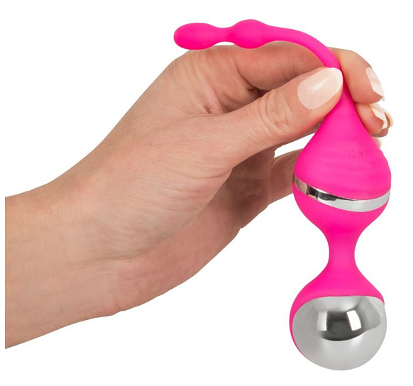 Розовые вагинальные виброшарики Love Balls 75 с USB, диаметр 3,7 см