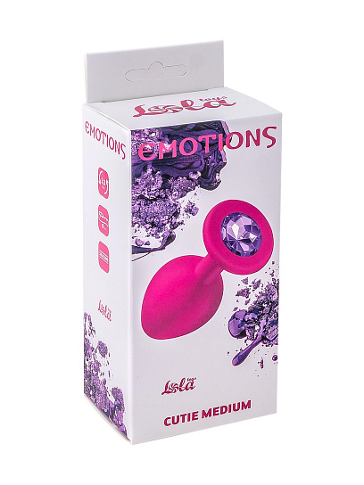 Анальная пробка конусообразной формы Emotions Cutie, размер М, черный кристал