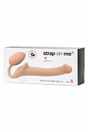 Безремневой страпон Strap-on-me из мягкого силикона, S, 24 см, телесный