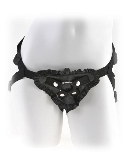 Кружевные трусики для страпона Leather Lover's Harness