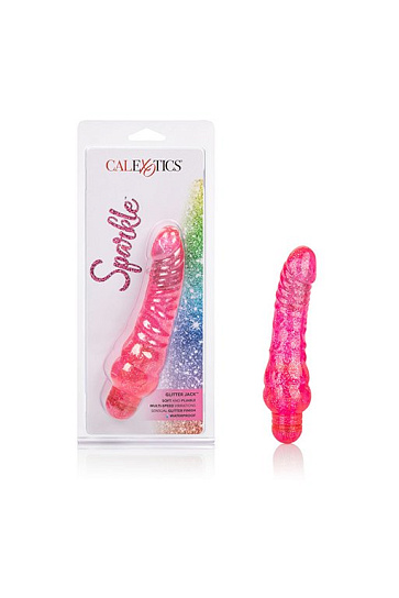 Ребристый вибратор для женщин Sparkle Glitter Jack-red