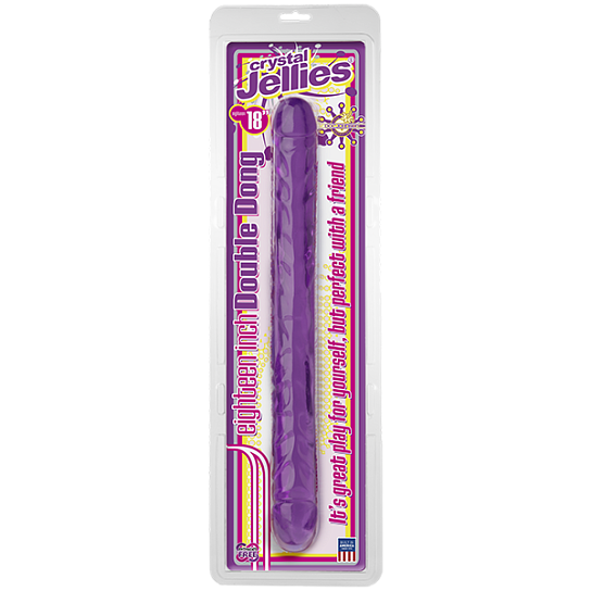 Фаллоимитатор двухсторонний Crystal Jellies фиолетовый 45,7 см