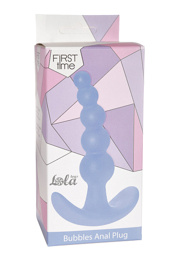 Пробка Bubbles Anal из силикона для деликатной стимуляции, синяя