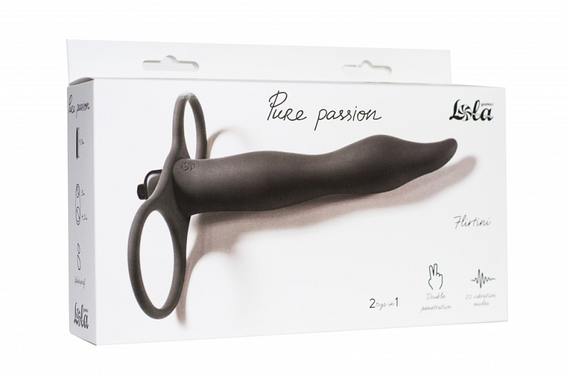 Вибронасадка для двойного проникновения Pure Passion Flirtini, черная