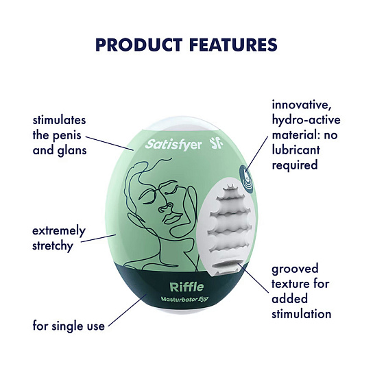 Яйцо мастурбатор Satisfyer Riffle с рельефом