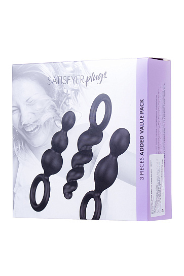 Набор анальных пробок Satisfyer Plugs, черные