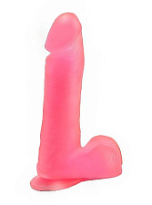 Фаллос на присоске розовый, Love Toy, 19 см