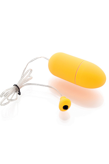 Гладкое виброяичко с выносным пультом, желтое