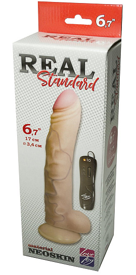 Реалистичный вибромассажёр с ярко-выраженной головкой, 17 см