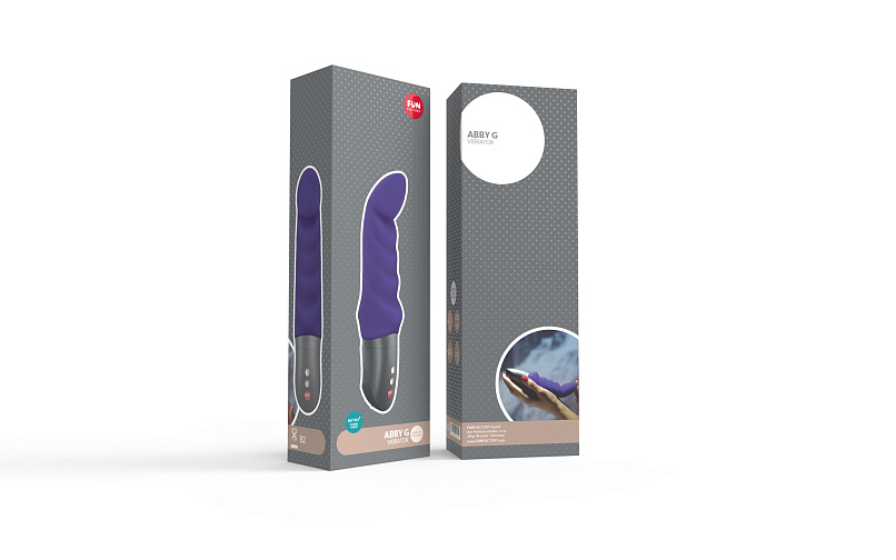 Вибратор Abby G Battery + волнисто-ребристый с загнутым кончиком, фиолетовый